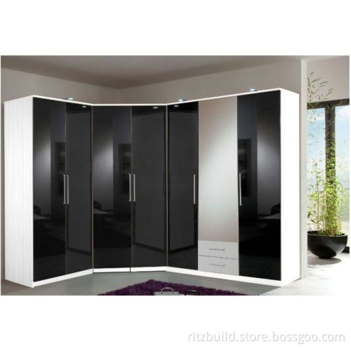 Home Furniture L Shape High Gloss Lacquer Wardrobe